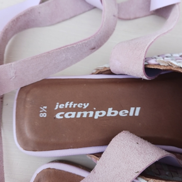 Jeffrey Campbell Sz 8.5 Khaleesi Woven Ankle Tie Mule In Lilac Mlti Women - Picture 7 of 9